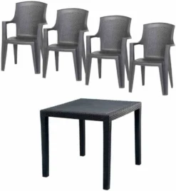 PROGARDEN Eden + King SET 5tlg. Anthrazit Kunststoff N01320