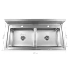 VidaXL Küchenspüle Doppelbecken Edelstahl -Angebote Moos Traum Store a11f309b9d0e816c6e9cc75d2b808586