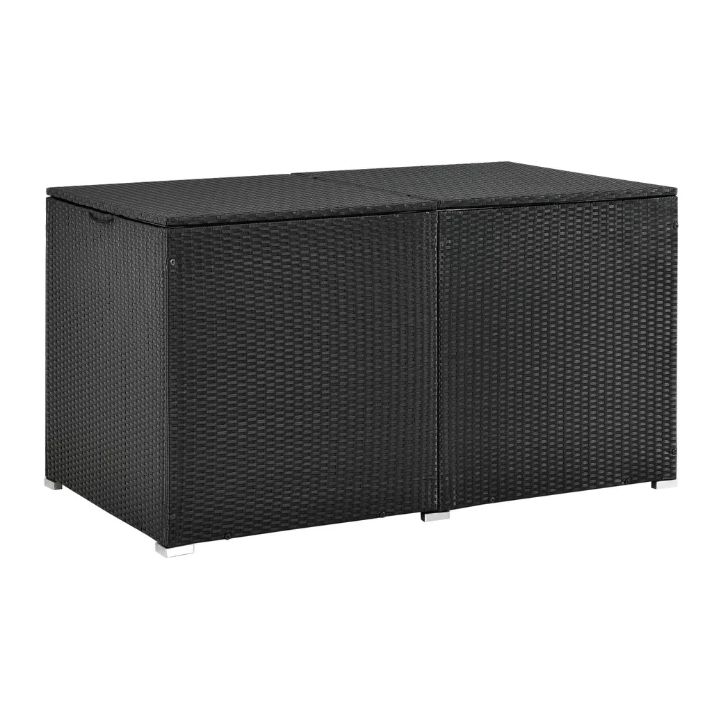 Juskys Polyrattan Auflagenbox Ikaria 950 L Inkl. Deckel Mit Hubautomatik & Innenplane – Garten Kissenbox Für Balkon & Terrasse – Gartenbox Schwarz 10 Juskys Polyrattan Auflagenbox Ikaria 950 L Inkl. Deckel Mit Hubautomatik & Innenplane – Garten Kissenbox Für Balkon & Terrasse – Gartenbox Schwarz – Bild 10