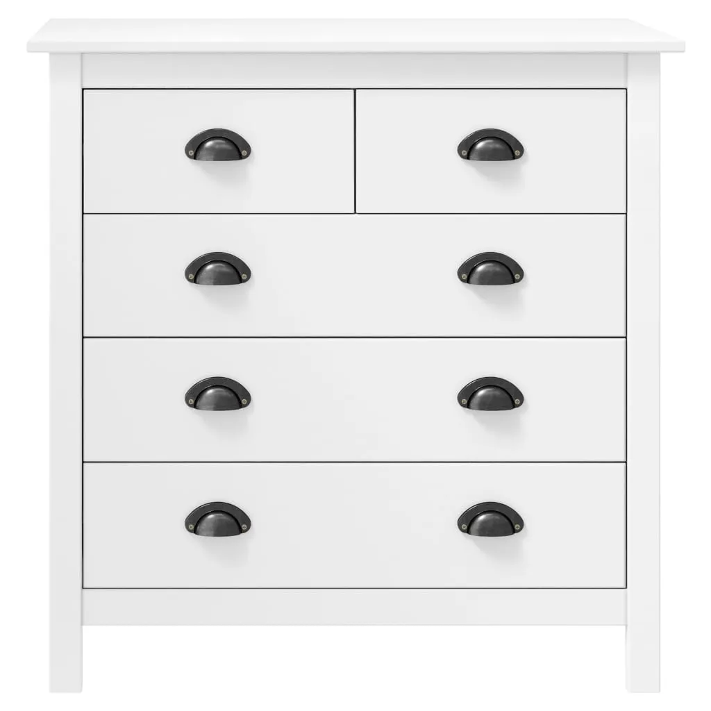 VidaXL Sideboard Hill Weiß 79x40x80 Cm Massivholz Kiefer 2 VidaXL Sideboard Hill Weiß 79x40x80 Cm Massivholz Kiefer – Bild 2