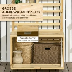 Outsunny Aufbewahrungsbox, Aufbewahrungstruhe Mit Rankhilfe, Auflagenbox Mit Ablagen, Gartentruhe, Kissenbox, Massivholz, Natur, 80 X 45 X 160 Cm 11 Outsunny Aufbewahrungsbox, Aufbewahrungstruhe Mit Rankhilfe, Auflagenbox Mit Ablagen, Gartentruhe, Kissenbox, Massivholz, Natur, 80 X 45 X 160 Cm -Angebote Moos Traum Store a3ca68f207abe82487910e3943e517d3
