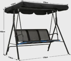 MCombo 3-Sitzer Hollywoodschaukel Gartenschaukel Gartenliege Schaukelbank 8007BK (Schwarz) -Angebote Moos Traum Store a4f6873139063fdf03c13e4568eb2453