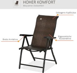 Outsunny Polyrattan Gartenstuhl Klappbar Rückenlehne 7 Stufige Verstellbar Klappstuhl Mit Armlehne Für Garten Balkon Und Terrasse Braun+Schwarz 58 X 71 X 111 Cm 12 Outsunny Polyrattan Gartenstuhl Klappbar Rückenlehne 7 Stufige Verstellbar Klappstuhl Mit Armlehne Für Garten Balkon Und Terrasse Braun+Schwarz 58 X 71 X 111 Cm -Angebote Moos Traum Store a6e5d42d8e67ae9168e925b1af83715d