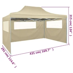 VidaXL Faltzelt Mit 3 Wänden 3 X 4,5 M Creme -Angebote Moos Traum Store a84d880a81480bd6b7b0f42eee0105d9