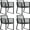 VidaXL Gartenstühle 4 Stk. Seil Rattan Schwarz