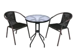 VCM 2er Set Bistrostuhl Dunkel-braun Stapelstuhl Balkonstuhl Rattanstuhl Poly-Rattan -Angebote Moos Traum Store aa4828e1507f5f78dbf3b664c1513a20