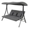 Lesli Living Hollywoodschaukel Gartenschaukel 3-Sitzer "Madeira" Schwarz/grau