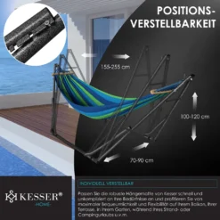 KESSER® Hängematte Vill Mit Gestell Metall Faltbar Verstellbar Stabiler Rahmen Indoor & Outdoor Mit Tragetasche + Beutel Hängesessel Hängemattengestell Camping Garten Pool Balkon Terrasse , Farbe:Blau 14 KESSER® Hängematte Vill Mit Gestell Metall Faltbar Verstellbar Stabiler Rahmen Indoor & Outdoor Mit Tragetasche + Beutel Hängesessel Hängemattengestell Camping Garten Pool Balkon Terrasse , Farbe:Blau -Angebote Moos Traum Store abeadb987fe05d6e36a255604ae20457