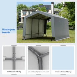 COSTWAY Garagenzelt Carport, Maße: 490 X 290 X 245 Cm, Zeltgarage Mit Türen, Weidezelt Lagerzelt Garage Unterstand, Autounterstand Für SUV, Boot, Fracht, Outdoor-Events -Angebote Moos Traum Store acaa0821ef5d7f8d329021a2c715cb2f