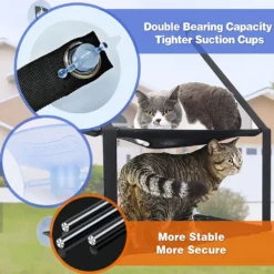 Katzen-Fenstersitz, Katzen-Hängematte, Fenstersitz, Doppelt Für Große Katzen, Platzsparend, Fenstermontage, Langlebig, Sicherheitskatzen-Sitzstange Mit 6 Saugnäpfen, Geeignet Für Große Und Kleine Katzen,Grau,doppellagig -Angebote Moos Traum Store ad5b5160b5ed2166ec6828593c6740c8