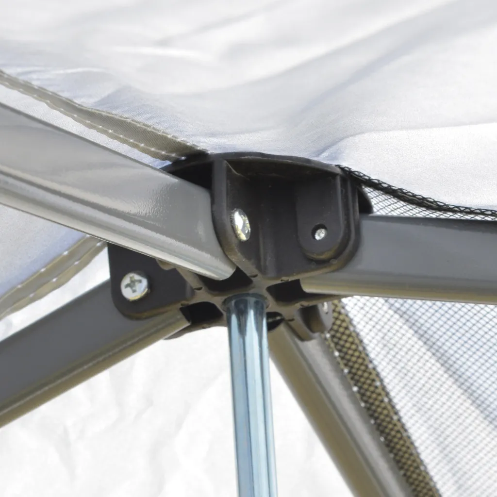 Outsunny Garten-Pavillon Faltpavillon Pop-up Festzelt Gartenzelt Inkl. Heringe Abspannseile Oxford Weiß 3 X 3 X 2,55 M 7 Outsunny Garten-Pavillon Faltpavillon Pop-up Festzelt Gartenzelt Inkl. Heringe Abspannseile Oxford Weiß 3 X 3 X 2,55 M – Bild 7