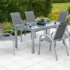 Merxx Gartenmöbelset "Amalfi" 7tlg. - Aluminiumgestell Mit Textilbespannung Grau - 50355-309