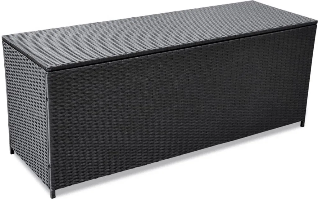 VidaXL Garden-Auflagenbox Schwarz 150x50x60 Cm Poly Rattan 1 VidaXL Garden-Auflagenbox Schwarz 150x50x60 Cm Poly Rattan