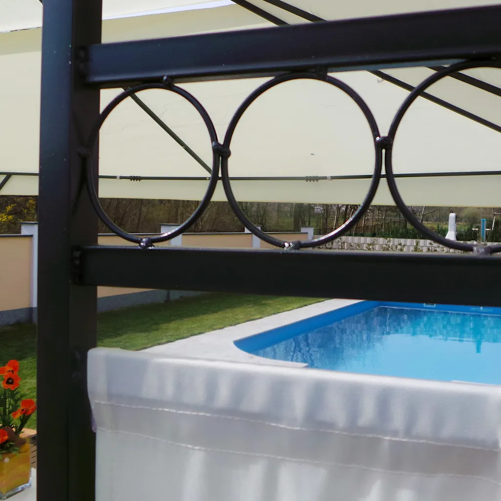 LED - Garten Pavillon Milano 3x4m Pavillion Solar Beleuchtung Pavilion Gartenzelt Designer Pavilon - Creme 7 LED - Garten Pavillon Milano 3x4m Pavillion Solar Beleuchtung Pavilion Gartenzelt Designer Pavilon - Creme – Bild 7