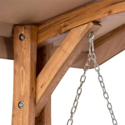 Blumfeldt Bermuda - Hollywoodschaukel , Gartenschaukel , Sitzfläche:130 Cm , Belastung: Max. 240 Kg , Lärchenholz , Weichholz , Witterungsbeständig , Sonnendach , 5 Cm Polyester Sitz-Kissen , Beige -Angebote Moos Traum Store af0c38878a968190de95ca209428ac41