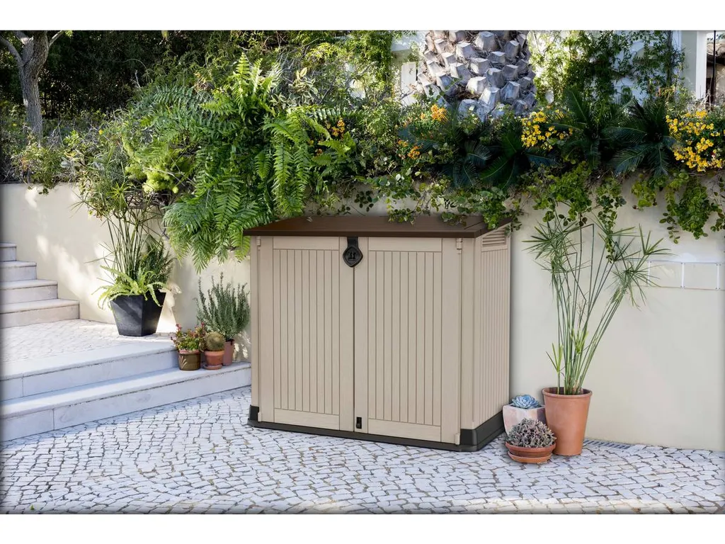 Keter Universalbox Store It Out MIDI Woodland, Ca. H 110 X B 132 X T 74 Cm, Farbe: Braun 18 Keter Universalbox Store It Out MIDI Woodland, Ca. H 110 X B 132 X T 74 Cm, Farbe: Braun – Bild 18