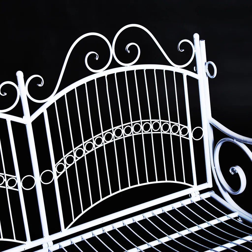 Outsunny Hängebank Schaukel Bank Gartenschaukel Mit Ketten, Metall, Weiß, 118x58x57cm 8 Outsunny Hängebank Schaukel Bank Gartenschaukel Mit Ketten, Metall, Weiß, 118x58x57cm – Bild 8