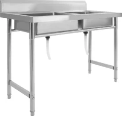 VidaXL Küchenspüle Doppelbecken Edelstahl