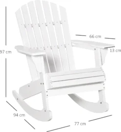 Outsunny Adirondack Gartenstuhl Schaukelstuhl Schaukelsessel Gartensessel Gartenmöbel Balkonstuhl Weiß 77 X 94 X 97 Cm -Angebote Moos Traum Store b012409ab917a4143b7525b6c4ee9efd