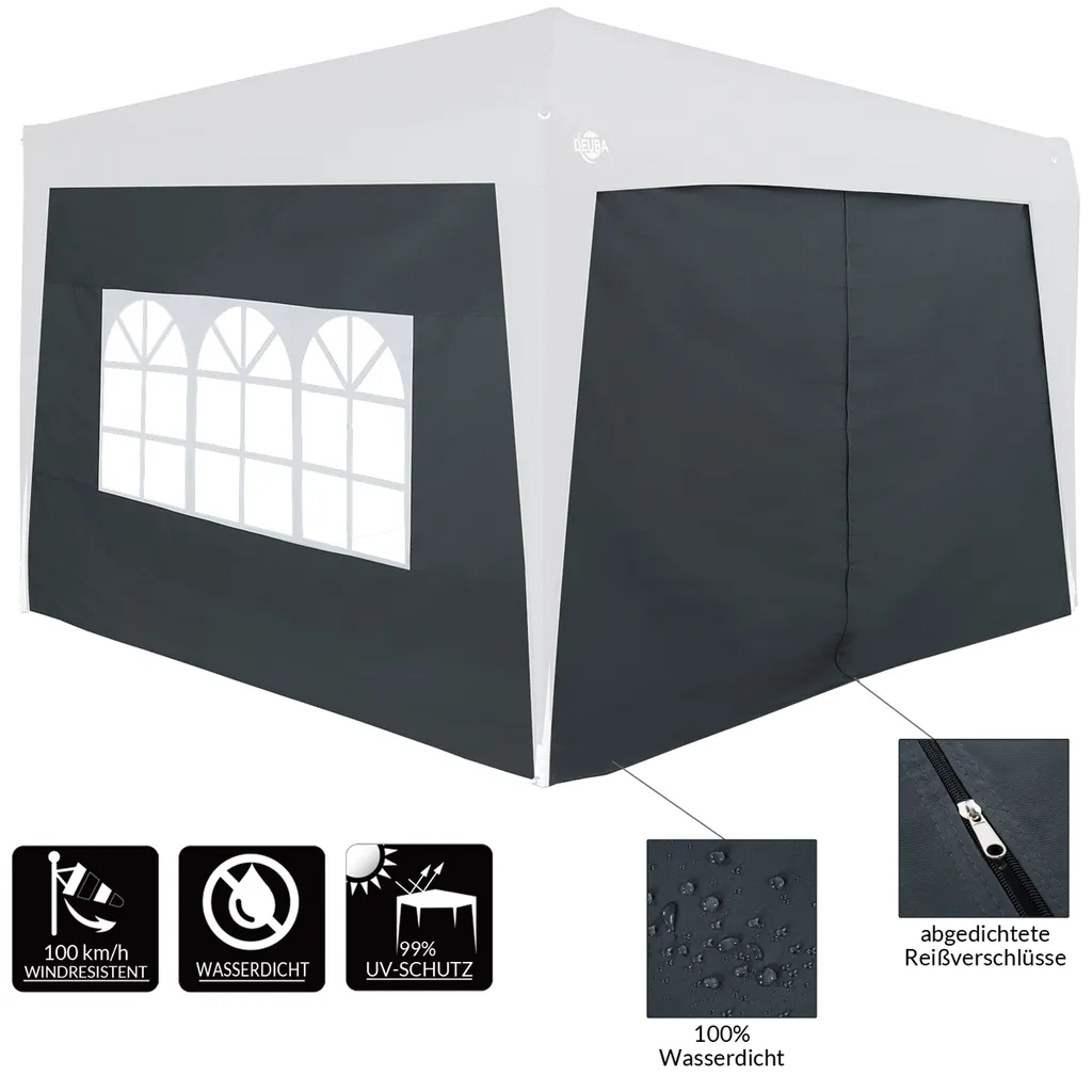 2x Seitenwände Pavillon Capri Faltpavillon Partyzelt Gartenzelt Seitenteile Wand, Farbe:anthrazit 5 2x Seitenwände Pavillon Capri Faltpavillon Partyzelt Gartenzelt Seitenteile Wand, Farbe:anthrazit – Bild 5