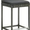 VidaXL Garten-Barhocker Mit Kissen 2 Stk. Grau Poly Rattan
