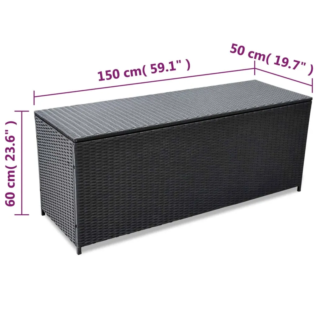 VidaXL Garden-Auflagenbox Schwarz 150x50x60 Cm Poly Rattan 4 VidaXL Garden-Auflagenbox Schwarz 150x50x60 Cm Poly Rattan – Bild 4
