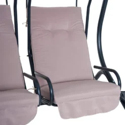 Outsunny 2 Sitzer Hollywoodschaukel Gartenschaukel Mit Sonnendach Gartenstuhl Sitz Mit Sprühbaumwolle Oxfordstoff PE-Beschichtung Stahl Oxford-Stoff Beige 170 X 136 X 170 Cm（pro Sitz） -Angebote Moos Traum Store b2812fb75174197260b6d8feb393c6ab