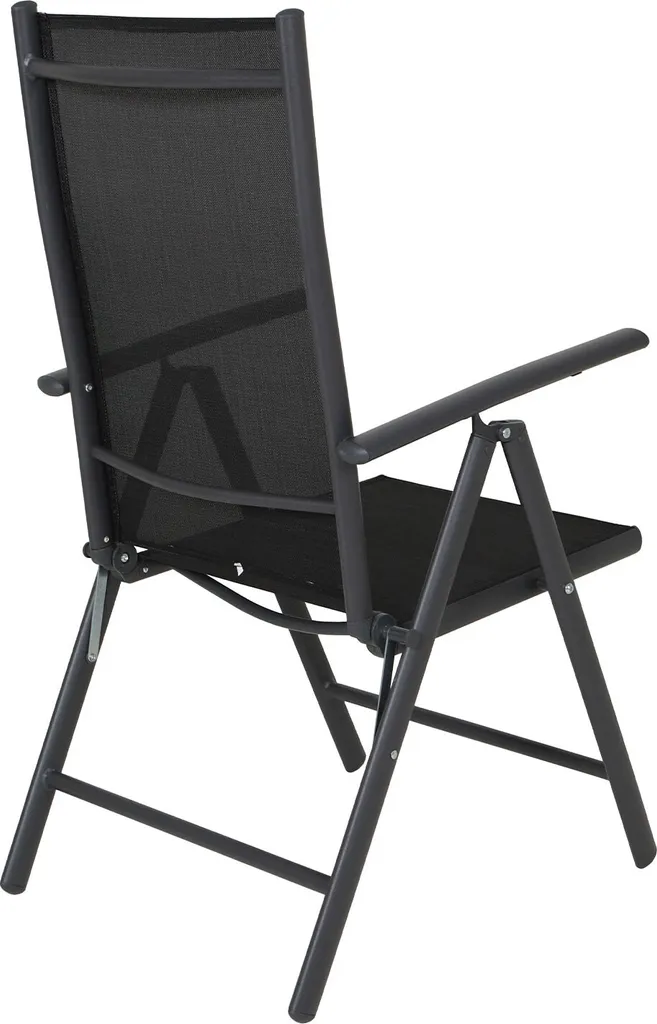 SVITA Gartenstühle Hochlehner Klappbar Campingstuhl Klappsessel 2er Set Metall Schwarz 5 SVITA Gartenstühle Hochlehner Klappbar Campingstuhl Klappsessel 2er Set Metall Schwarz – Bild 5