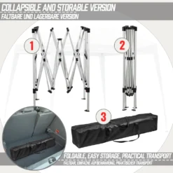 Jago® Pavillon - 3x3m, Wasserdicht, UV-Schutz, Klappbar, Höhenverstellbar, Mit Tasche, Garten, Anthrazit/Beige/Braun - Gartenpavillon, Gartenzelt (Beige) -Angebote Moos Traum Store b5185a1f968281ed8104d6e4e28b6120