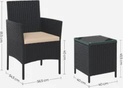 SONGMICS Balkonmöbel, Aus PE-Polyrattan, Lounge-Set, Tisch Und 2 Stühle, GGF003B01 -Angebote Moos Traum Store b6633454377b0751843a404f97dc6f82
