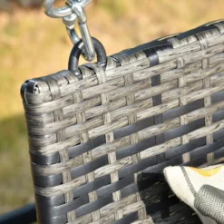 Outsunny Hängebank 2-Sitzer Rattan Gartenschaukel Mit Sitzkissen Hängeschaukel Hollywoodschaukel Schaukelbank Gartenbank Grau 127 X 57,5 X 60 Cm -Angebote Moos Traum Store b6967eb77e56e0f99b01d065ab65f276