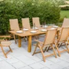 Merxx Gartenmöbelset "Capri" 9tlg Mit Doppelausziehtisch 180/220/260 X 100 Cm - Akazienholz Mit Kunststoffgeflecht Natur