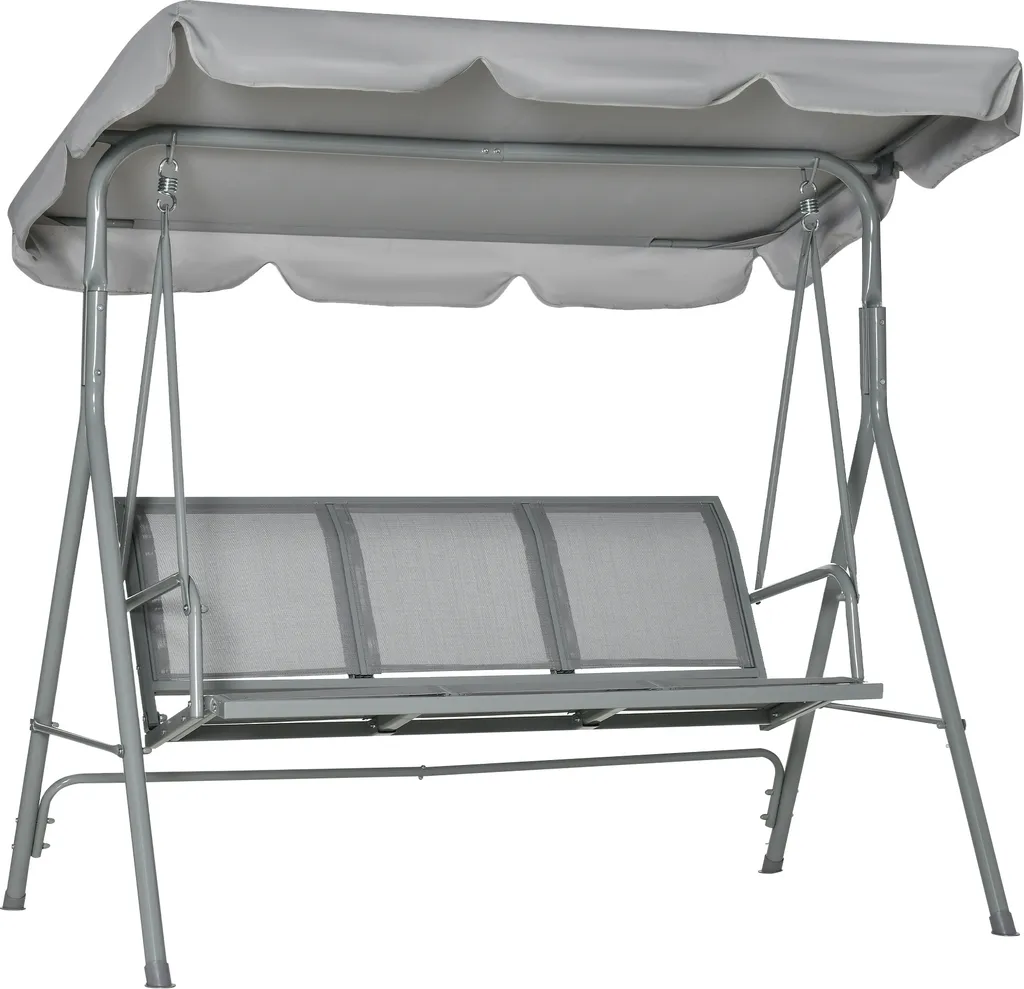 Outsunny Hollywoodschaukel 3-Sitzer Gartenschaukel Schaukelbank Mit Dach Metall Grau+Silber 170 X 110 X 153 Cm 1 Outsunny Hollywoodschaukel 3-Sitzer Gartenschaukel Schaukelbank Mit Dach Metall Grau+Silber 170 X 110 X 153 Cm