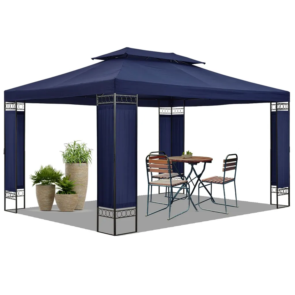Juskys Pavillon Capri 3x4m Mit Doppeldach - Wasserabweisend & Stabil - Garten Feiern & Feste - Partyzelt Gartenpavillon Gartenzelt Outdoor Blau 1 Juskys Pavillon Capri 3x4m Mit Doppeldach - Wasserabweisend & Stabil - Garten Feiern & Feste - Partyzelt Gartenpavillon Gartenzelt Outdoor Blau