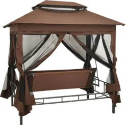 VidaXL Pavillon Umwandelbare Schaukelbank Kaffeebraun -Angebote Moos Traum Store ba9db63512a96ee06144bea580bd84e1