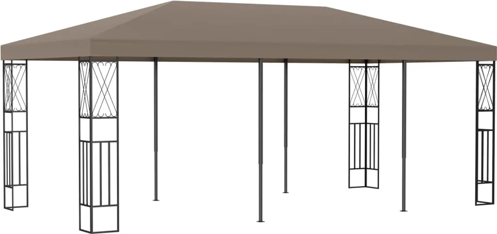 VidaXL Pavillon 6x3 M Taupe Stoff 1 VidaXL Pavillon 6x3 M Taupe Stoff