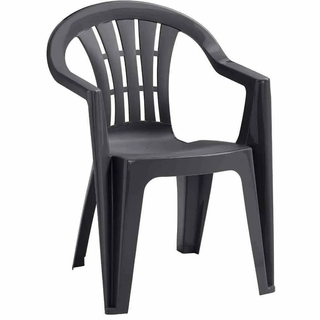 JARDIN Cuba SET 4x Stapelsessel Graphit Kunststoff N01364 2 JARDIN Cuba SET 4x Stapelsessel Graphit Kunststoff N01364 – Bild 2