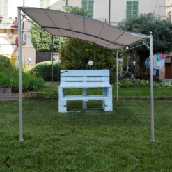 Anbaupavillon Pavillon 3x2,5 Pergola Sonnenschutz Terrasse Gartenpavillon Grau -Angebote Moos Traum Store bc681f29eaadae5edd8d9bbc2a7e2a29