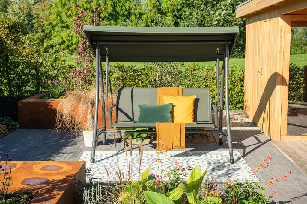 Garden Impressions Rubens Hollywoodschaukel 3-Sitzer Moosgrün 6 Garden Impressions Rubens Hollywoodschaukel 3-Sitzer Moosgrün – Bild 6