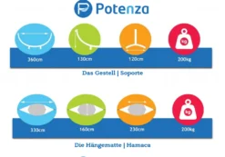 Potenza Outdoor Pereira Hängematte Mit Aluminium Gestell Für 2 Personen I 100% Baumwolle Doppelhängematte 230x160 Cm, 200kg I Hängemattengestell 200kg, Wetterfest -Angebote Moos Traum Store bda207a6b9ba64a00e06c63caaff2b69