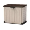 Keter Store It Out Max Mülltonnenbox Mit Gasdruckfeder, Wetterfest, Abschließbar, Beige, 1.200 L, 145,5 X 82 X 125cm