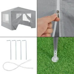 [casa.pro] Pavillon 400x300x255cm Gartenzelt Partyzelt Gartenpavillon Bierzelt Festzelt Dunkelgrau -Angebote Moos Traum Store bfb474f0c9b0616de65bdd0f51ba2fdd