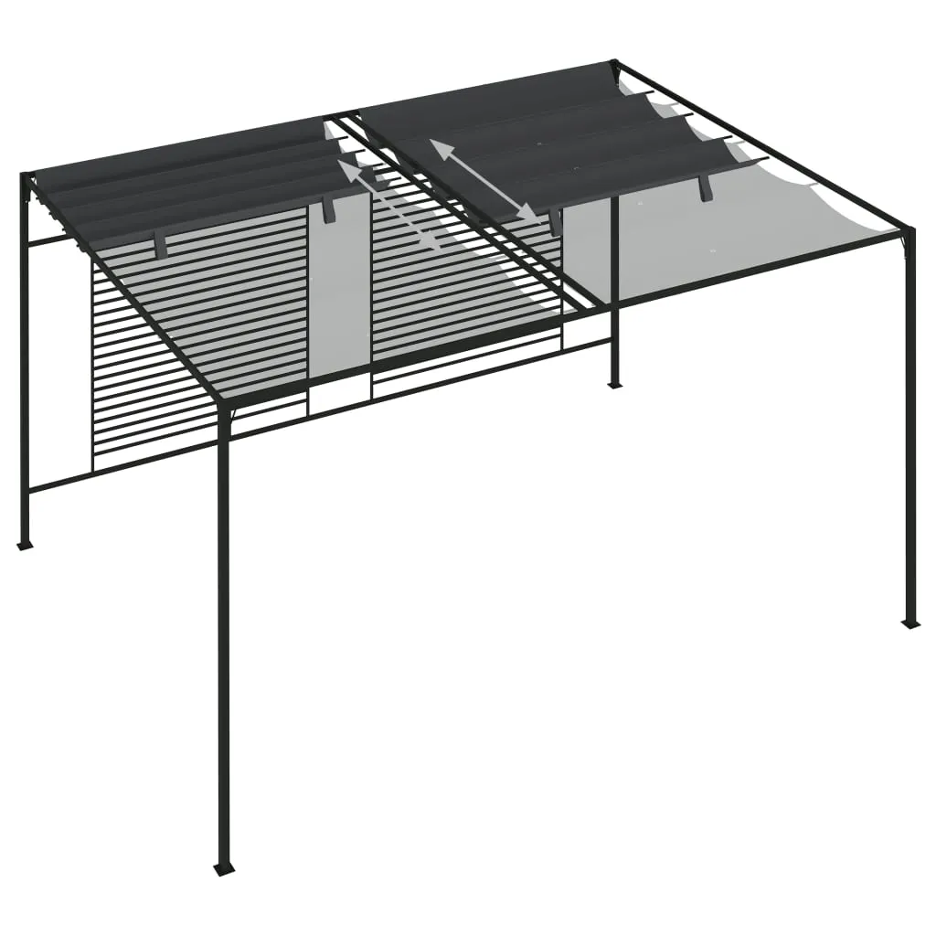 VidaXL Pavillon Mit Ausziehbarem Dach 4x3x2,3 M Anthrazit 180 G/m² 6 VidaXL Pavillon Mit Ausziehbarem Dach 4x3x2,3 M Anthrazit 180 G/m² – Bild 6