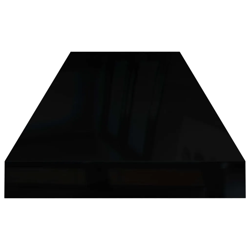VidaXL Wandregale Schwebend 2 Stk. Hochglanz-Schwarz 80x23,5x3,8cm MDF 5 VidaXL Wandregale Schwebend 2 Stk. Hochglanz-Schwarz 80x23,5x3,8cm MDF – Bild 5