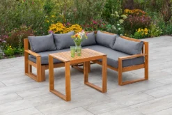 Merxx Eckset "Merida" - Akazienholz, Inkl. Kissen -Angebote Moos Traum Store c17ee1954fd5ffb231f02840171571f5