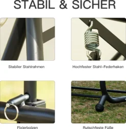 Outsunny Hollywoodschaukel Gartenschaukel Schaukel Schaukelbank Mit Liege-Funktion, 3 Sitzer, Metall+Polyester, Weiß, 200 X 125 X 170 Cm -Angebote Moos Traum Store c1a4ef36d49c71897608be7f45295380