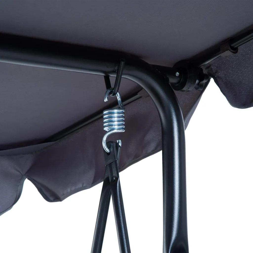 Outsunny Hollywoodschaukel Gartenschaukel Schaukelbank 3-Sitzer Mit Dach Stahl Grau 172x110x152cm 7 Outsunny Hollywoodschaukel Gartenschaukel Schaukelbank 3-Sitzer Mit Dach Stahl Grau 172x110x152cm – Bild 7