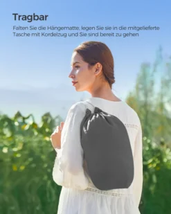 SONGMICS Hängematte, 210 X 150 Cm, Doppelhängematte, Belastbarkeit 300 Kg, Für Garten, Terrasse, Balkon, Outdoor, Camping, Mit Tragetasche, Befestigungsgurten Und Karabinern, Grau -Angebote Moos Traum Store c4bf2265d7a85fa118951bd21f08e4bd