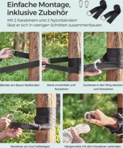 SONGMICS Hängematte, 210 X 150 Cm, Doppelhängematte, Belastbarkeit 300 Kg, Für Garten, Terrasse, Balkon, Outdoor, Camping, Mit Tragetasche, Befestigungsgurten Und Karabinern, Grau -Angebote Moos Traum Store c52f0a569a37db3a92fdb6b4b0424ce4