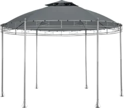 Tectake Gartenpavillon Siana Ø 3.5m - Anthrazit -Angebote Moos Traum Store c7f1d857aec8ec7c0b00ff899fdfca4a
